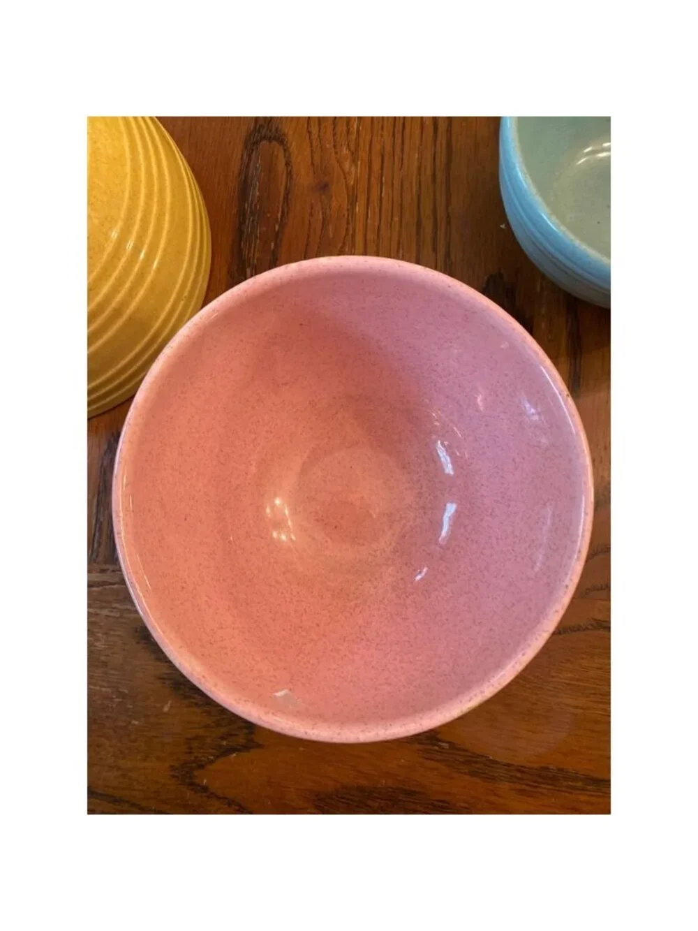Mccoy Pastel Mixing Bowls Set Of 3 Beehive Pattern Speckled Colors Robin Egg Cir
